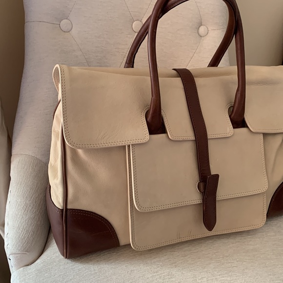 Buttery Soft Genuine Leather Tote Satchel Briefcase Bag Made in Italy - Picture 2 of 16